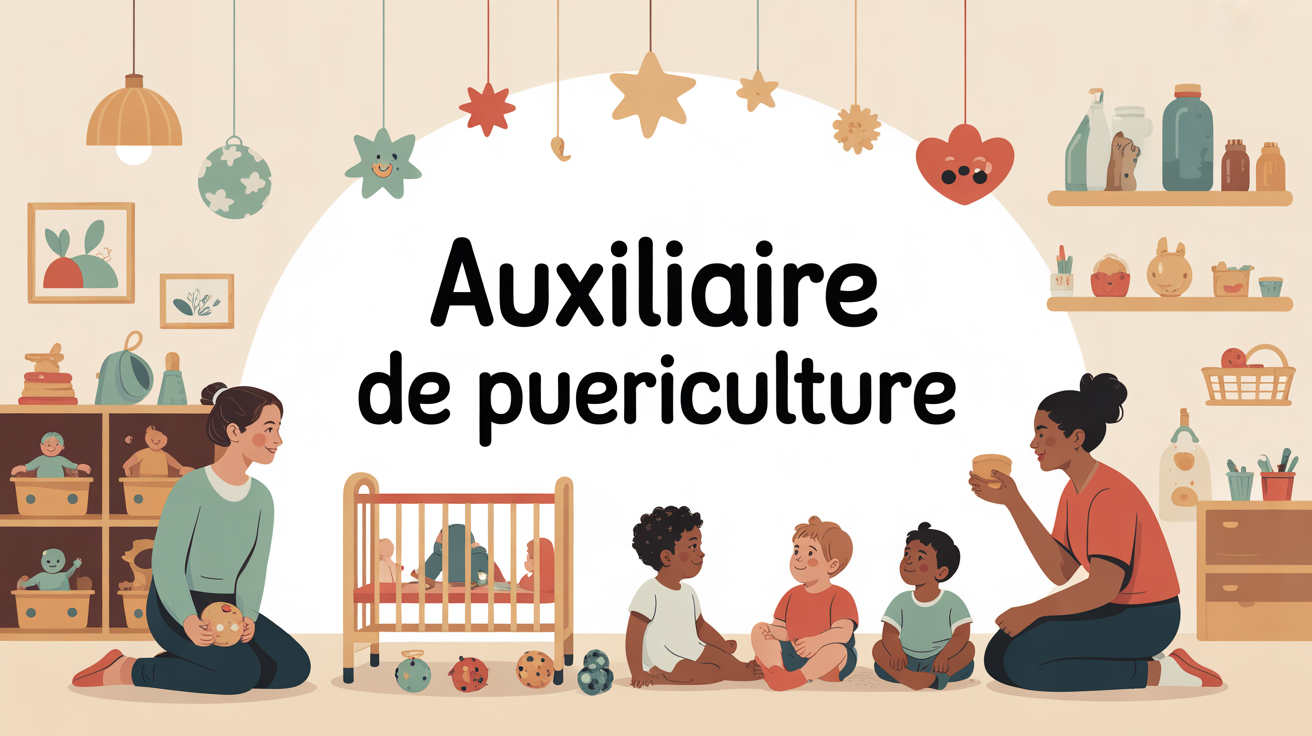 illustration auxiliaire de puericulture en creche