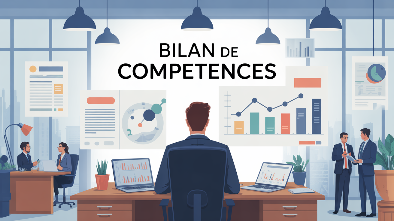 Bilan de competences illustration consultant et client