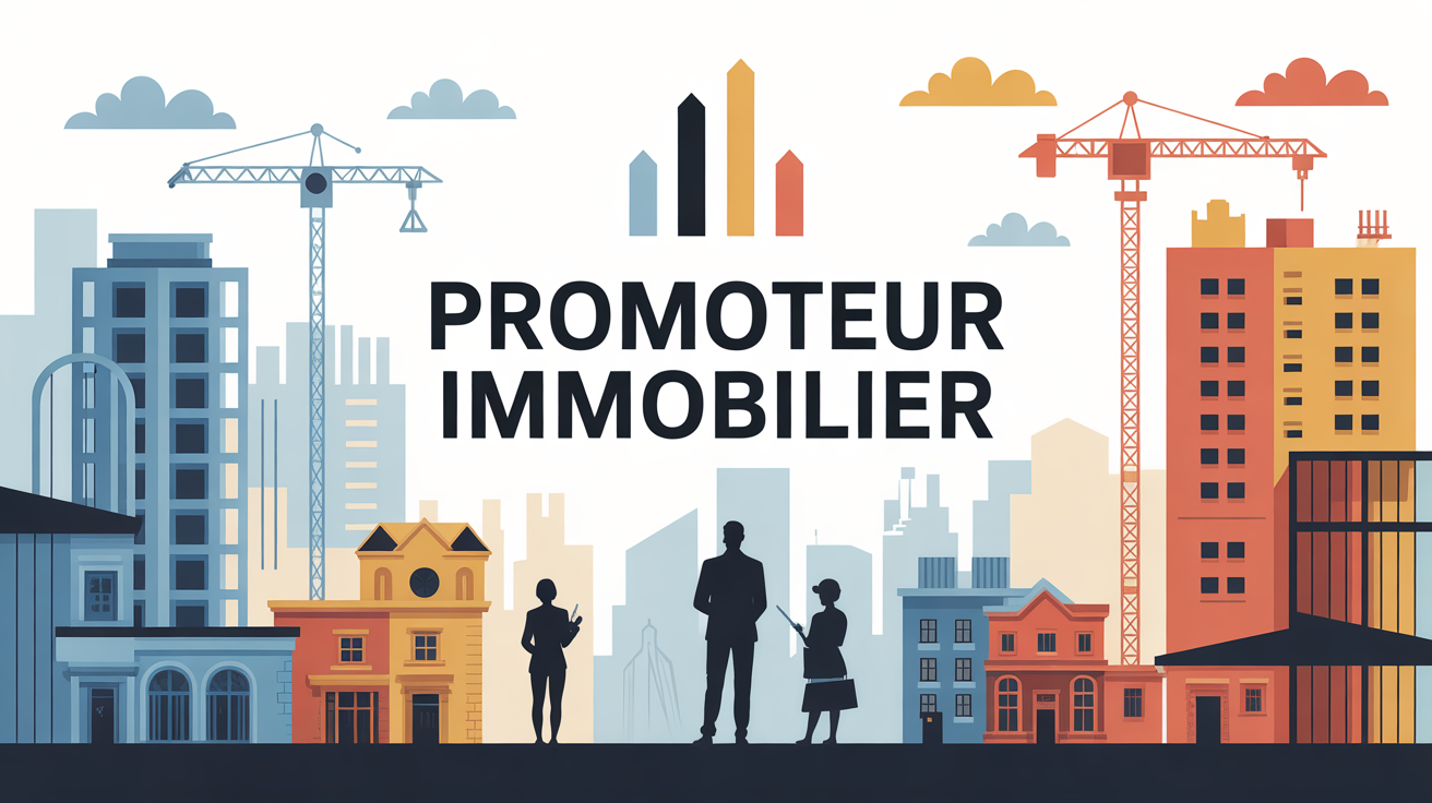 Promoteur immobilier vue ville chantier