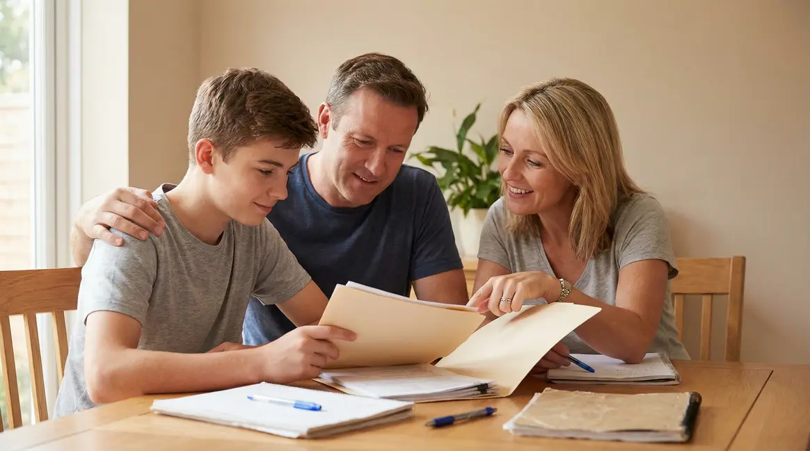 parents et adolescent consultent dossier mannequinat