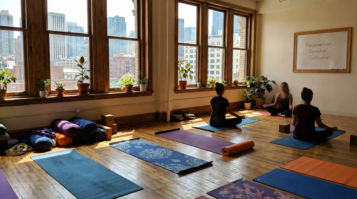 salle yoga lumineuse objectifs reconversion