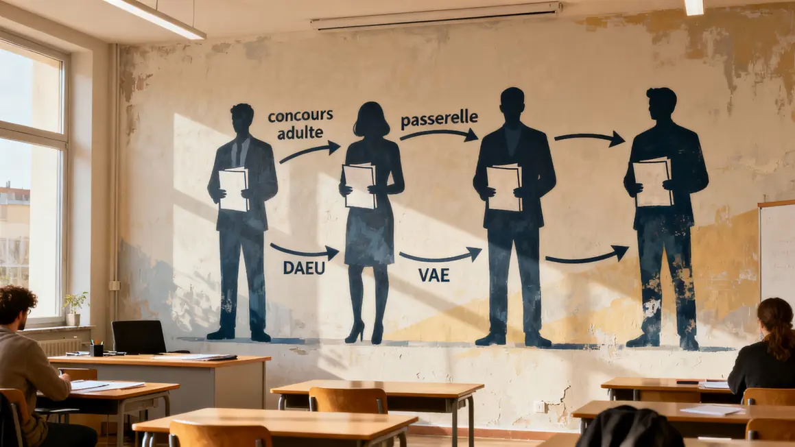 schéma des alternatives infirmière sans bac tableau flèches