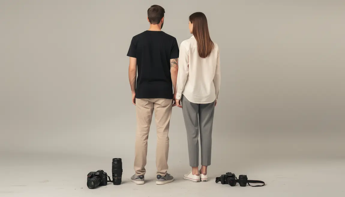 modèle photo homme femme dos studio professionnel