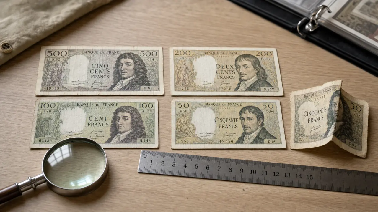 Billets francs valeur : état et série sur des billets français