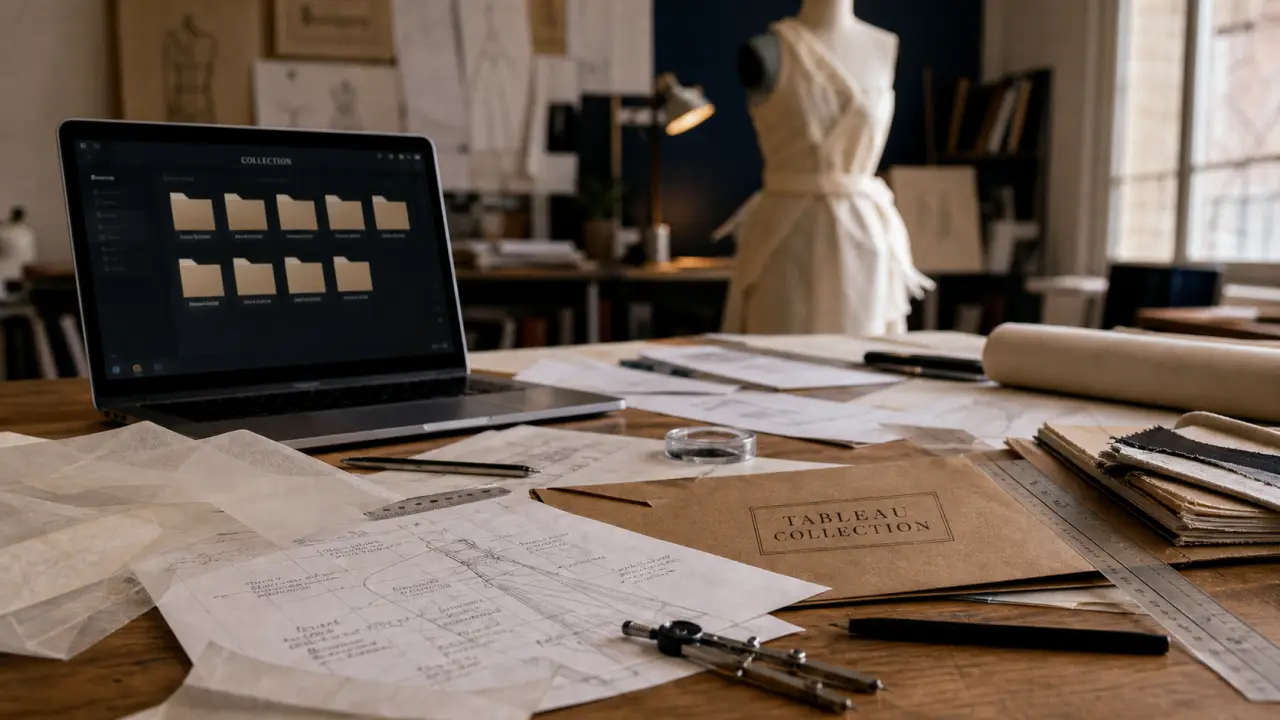 Styliste freelance en atelier : fiches techniques et tableau de collection