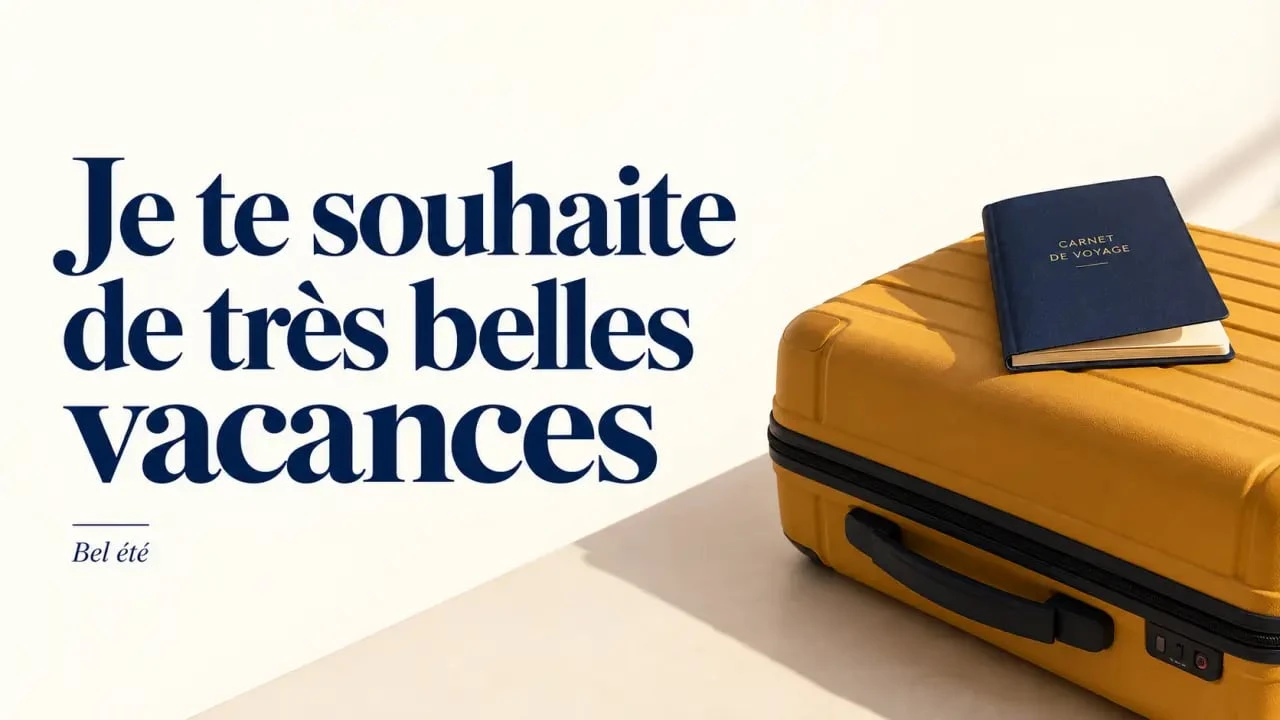 Carte visuelle pour souhaiter de bonnes vacances avec un message chaleureux